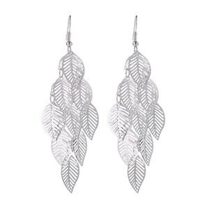 3For$20 Silver Multi-layer Hollow Leaf Earrings